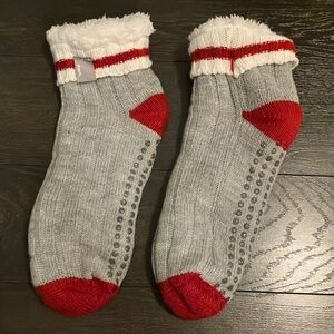 NWOT Cozy Gray and Red Socks